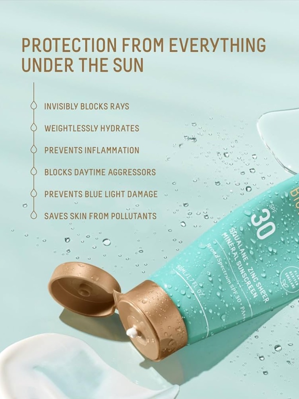 NIB SPF 30 Biossance Squalane + Zinc Sheer Mineral Sunscreen Bundle